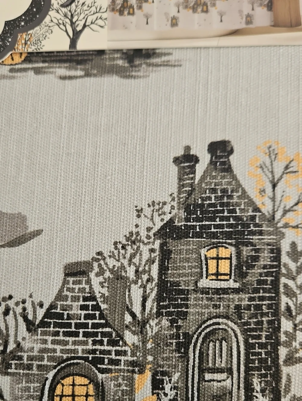 Willow Wonders Witch Flying Over Halloween Village Shower Curtain